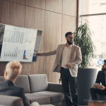 A man doing a presentation at the office