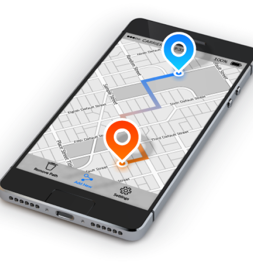 From point A to B using GPS on mobile