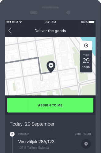 Choosing tasks with a mobile application