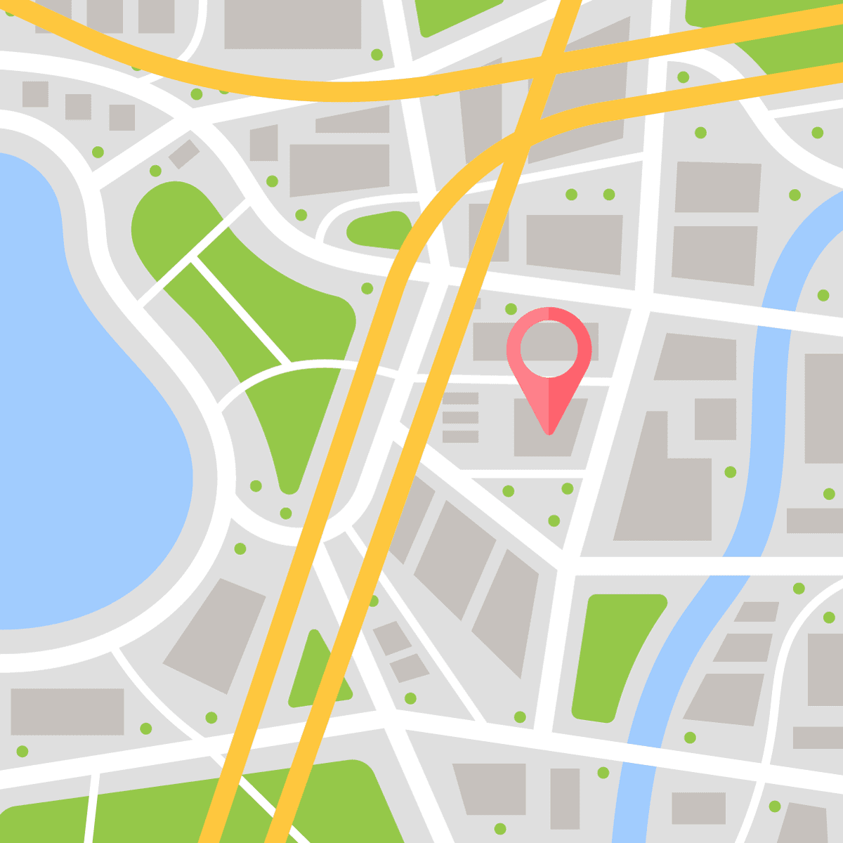 Map view with a pin
