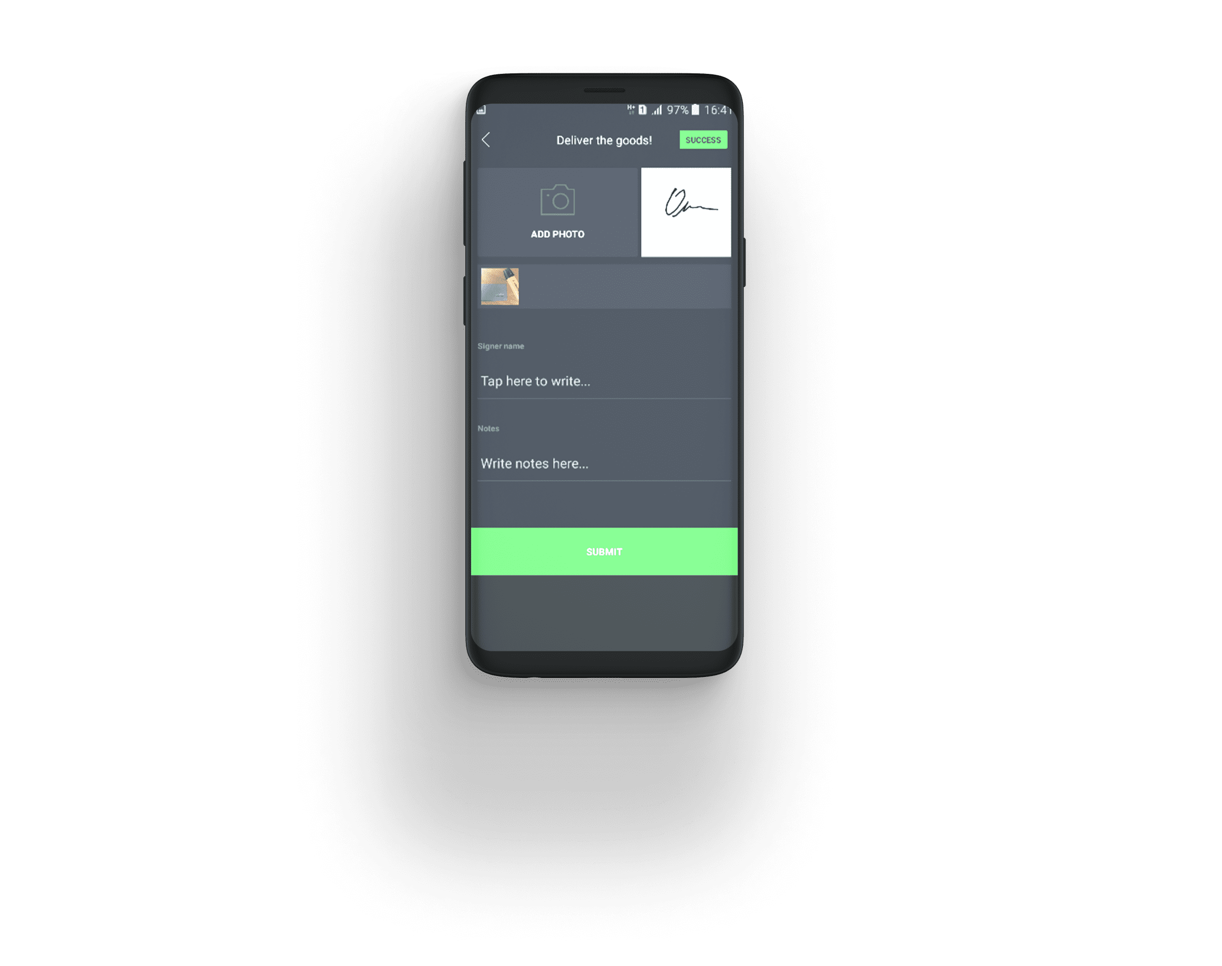 Digital signature capability in mobile app